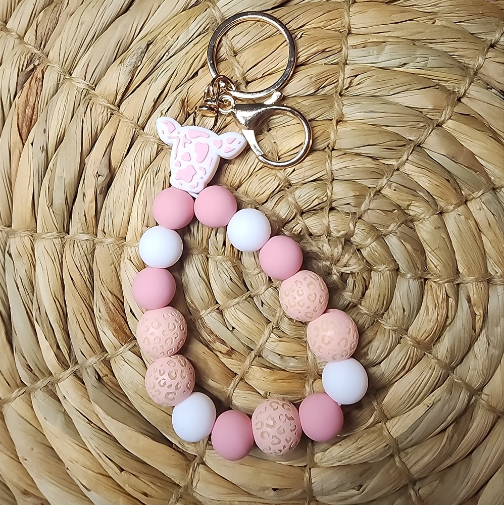 Pink Animal Print Key Chain - Picture 2 of 2